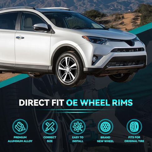 New Single 17x7 inch 17 Inch 17x7" Premium Aluminum Alloy Wheel Rim Fits for Toyota Rav4 2016 2017 2018, OEM Design Replacement Rim, 42611-0R170 in Kuwait