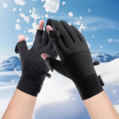 1 Pair Cold Weather Sport Gloves,Winter Cycling Gloves for Men,Black Waterproof Biking Gloves in Saudi Arabia