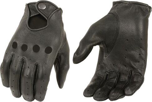 Milwaukee Leather SH869 Men's Black Deerskin Unlined Professional Driving Gloves in Saudi Arabia