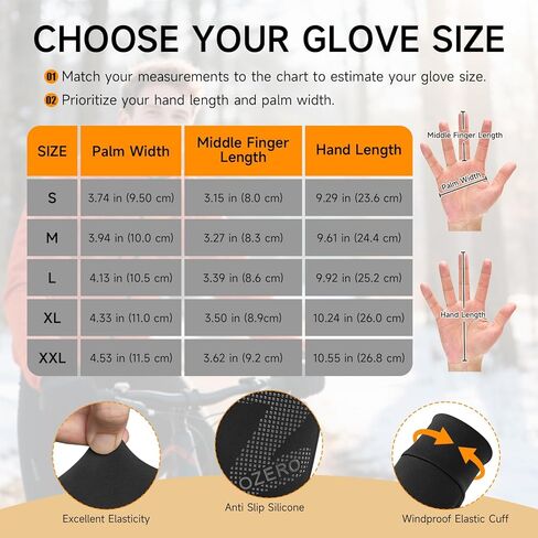 OZERO Winter Gloves for Men Women - Touchscreen Windproof Gloves for Cold Weather Snow Gloves Liner Thermal Warm in Saudi Arabia