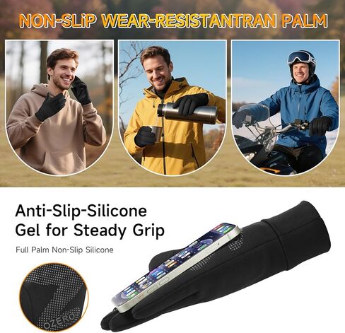 OZERO Winter Gloves for Men Women - Touchscreen Windproof Gloves for Cold Weather Snow Gloves Liner Thermal Warm in Saudi Arabia