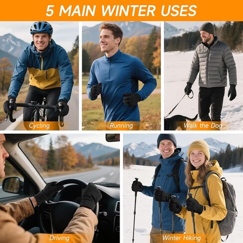 OZERO Winter Gloves for Men Women - Touchscreen Windproof Gloves for Cold Weather Snow Gloves Liner Thermal Warm in Saudi Arabia
