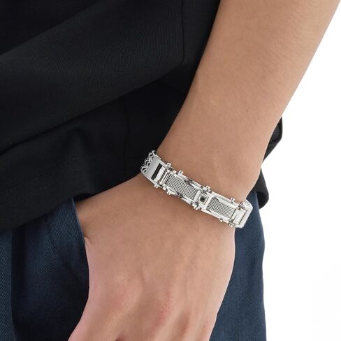 Chunky Franco Chain Bracelets for Men - 12mm Width Stainless Steel Square Cuban Link, Sturdy Metal Hip Hop Wristband Premium Cool Stylish Wristband Jewelry Valentines Gifts for Him Boyfriend Husband in Saudi Arabia