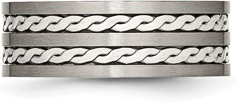 التيتانيوم 925 الفضة الاسترليني مضفر البطانة 8mm ناعم ومصقول العتيقة الزفاف خطوبة الزفاف خاتم الفرقة المجوهرات الجميلة للنساء هدايا لها in Saudi Arabia