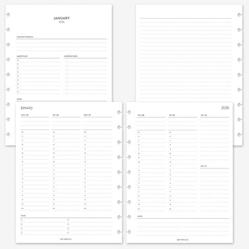 MAY PAPER CO. 2026 Classic Happy Planner Week on Two Pages Weekly Planner Insert Agenda Refill for 9-Discs Classic HP Notebook 7 x 9.25 (Vertical Hourly) in Saudi Arabia