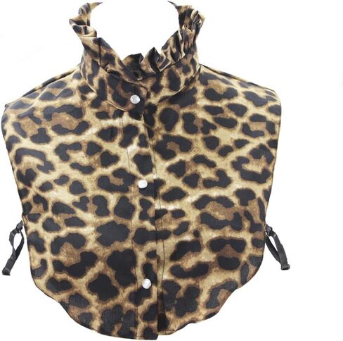 المرأة وهمية طوق انفصال ليوبارد نصف قميص بلوزة كاذبة طوق المختنق تزيين الأسود in Kuwait