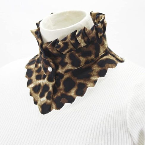 المرأة وهمية طوق انفصال ليوبارد نصف قميص بلوزة كاذبة طوق المختنق تزيين الأسود in Kuwait