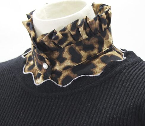 المرأة وهمية طوق انفصال ليوبارد نصف قميص بلوزة كاذبة طوق المختنق تزيين الأسود in Kuwait