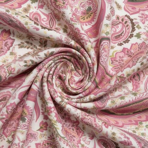 Women's Pink Paisley Floral Print Blouse Ruffled Collar Cuff Long Sleeve Button-Down Shirt Boho Casual Top in Kuwait