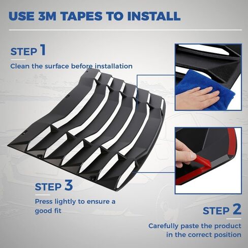 Rear Window Louver Sun Shade Cover Matte Black for Chevy Camaro 2016-2023 in Saudi Arabia