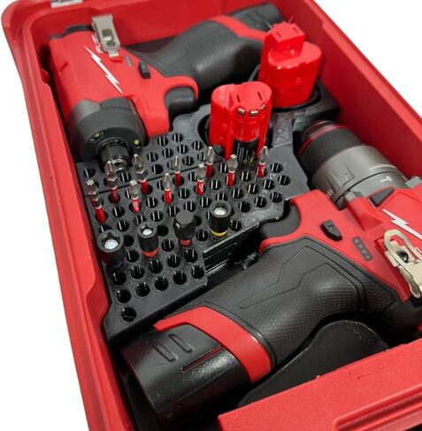 مفك حفر الوقود M12 (3404-20) و1/4 بوصة تأثير (3453-20) إدراج بطانة منظمة لحقيبة Milwaukee Packout Compact Case 48-22-8435. المثقاب والتأثير وبطارية M12 ومنظم تخزين القطع in Kuwait