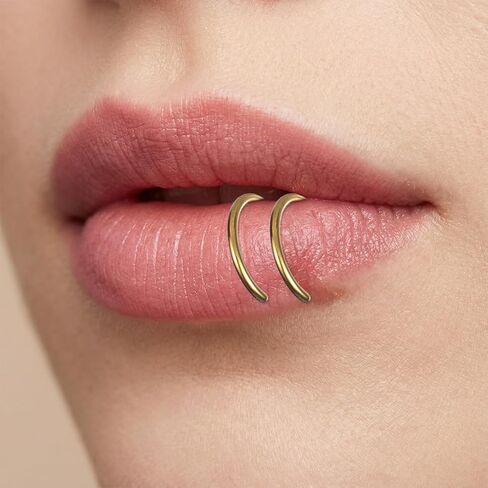 9 PCS Fake Nose Rings for Women, 8 mm Non Piercing Lip Rings Clip on Fake Nose Piercing Fakes Noses Hoop Faux Lip Ring, Non Piercings Faux Noses Piercings Jewelry for Women Men in Saudi Arabia
