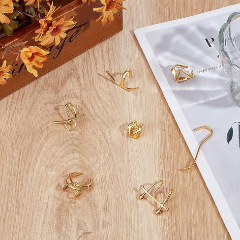 NICENEEDED 6 Pcs Cyber Lip Cuff, Halloween Liquid Gold Lip Ring Non Piercing Hoop, Y2k Punk Irregular Jewelry Unique for Party Club in Saudi Arabia