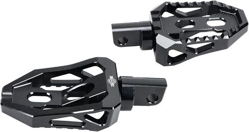 Rider's Passenger's Footpegs, Floor Pedal Controls, Horse Palm Design, with Male-Mounting Bracket, Compatible with Harley Davidson 2017-Before Softail, Dyna, Touring (Black) in Saudi Arabia