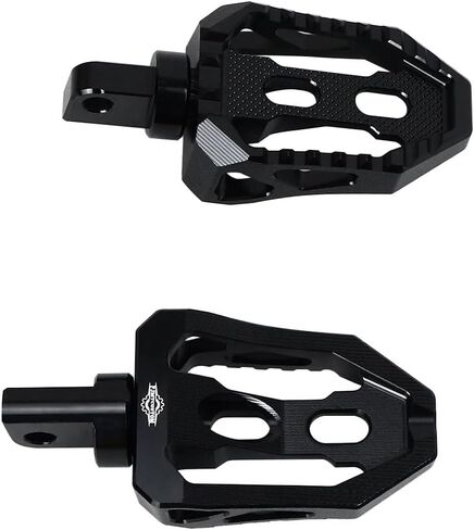 Rider's Passenger's Footpegs, Floor Pedal Controls, Horse Palm Design, with Male-Mounting Bracket, Compatible with Harley Davidson 2017-Before Softail, Dyna, Touring (Black) in Saudi Arabia