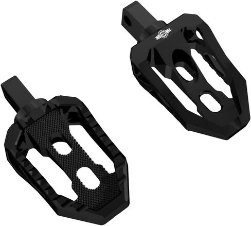 Rider's Passenger's Footpegs, Floor Pedal Controls, Horse Palm Design, with Male-Mounting Bracket, Compatible with Harley Davidson 2017-Before Softail, Dyna, Touring (Black) in Saudi Arabia