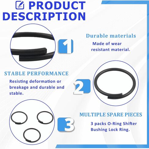 3 عبوات حلقة قفل جلبة ناقل الحركة على شكل حرف O، بديلة لجلبة رافعة ناقل الحركة VW، متوافقة مع مكونات نقل حركة Dune Buggy in Kuwait