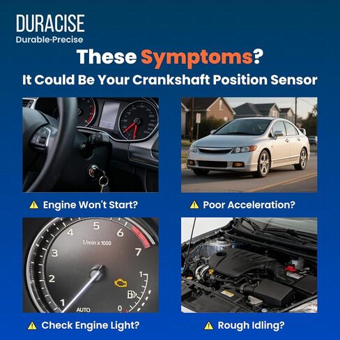 مستشعر موضع العمود المرفقي للمحرك من DURACISE متوافق مع 2002-2011 Honda Civic، 2002-2009 CR-V و2002-2006 Acura RSX، 2007-2011 CSX | 1.3 لتر 2.0 لتر 2.4 لتر | تصنيع المعدات الأصلية #37500-PNA-003، 37500-PNB-003 in Kuwait