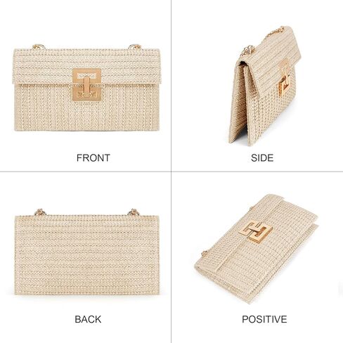 Straw Shoulder Bag for Women Straw Purse for Woven Envelope Bag Summer Purses for Women 2025 Deal Vacation Handbags in Saudi Arabia