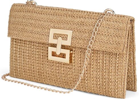 Straw Shoulder Bag for Women Straw Purse for Woven Envelope Bag Summer Purses for Women 2025 Deal Vacation Handbags in Saudi Arabia