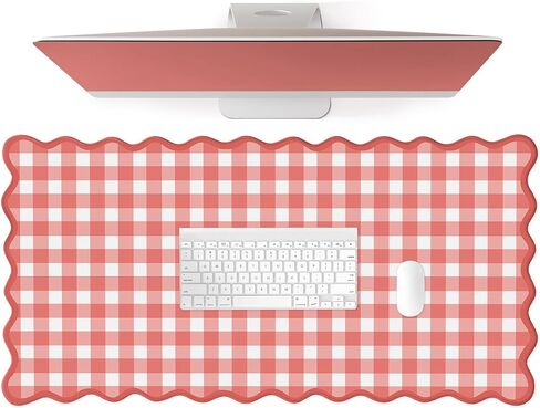 صدفي‌ أخضر متقلب مكتب حصيرة لطيف باستيل كبير لوحة ماوس الألعاب القماش القطني Kawaii Cottagecore ‌Vintage‌ جرلي لوحة المفاتيح الكمبيوتر حصيرة الجمالية لوحة مكتب الملحقات مكتب ديكور للنساء in Kuwait