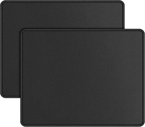 لوحة ماوس بحافة مخيطة 11 × 8.5 × 0.12 بوصة قاعدة مطاطية ممتازة غير قابلة للانزلاق لوحة ماوس للمكتب والمنزل، أسود (عبوتان) in Kuwait