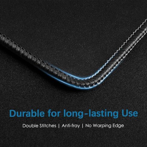 لوحة ماوس بحافة مخيطة 11 × 8.5 × 0.12 بوصة قاعدة مطاطية ممتازة غير قابلة للانزلاق لوحة ماوس للمكتب والمنزل، أسود (عبوتان) in Kuwait