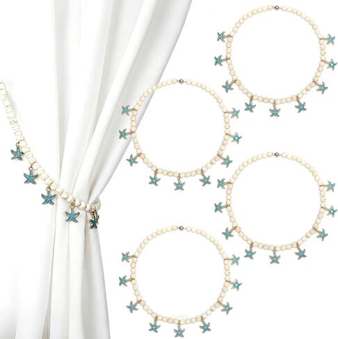 4 Pcs Starfish Curtain Tiebacks Ocean Theme Coastal Magnetic Curtain Tiebacks Accessories for Home Office Hotel Living Room Decoration in Kuwait