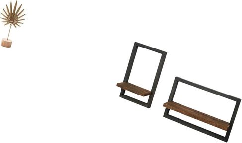 Fenteer Leaf Sculpture Metal Leaf Statue Wall Storage Shelves Wooden Shelves Photo Frame Shape Iron Wood Material Storage Rack Suitable for Bedroom L in Saudi Arabia