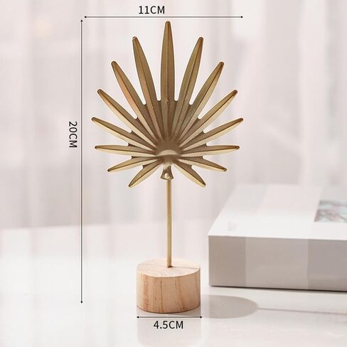 Fenteer Leaf Sculpture Metal Leaf Statue Wall Storage Shelves Wooden Shelves Photo Frame Shape Iron Wood Material Storage Rack Suitable for Bedroom L in Saudi Arabia