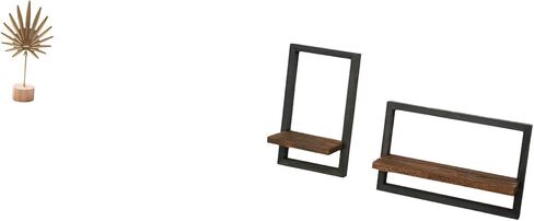 Fenteer Leaf Sculpture Metal Leaf Statue Wall Storage Shelves Wooden Shelves Photo Frame Shape Iron Wood Material Storage Rack Suitable for Bedroom L in Saudi Arabia
