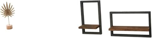 Fenteer Leaf Sculpture Metal Leaf Statue Wall Storage Shelves Wooden Shelves Photo Frame Shape Iron Wood Material Storage Rack Suitable for Bedroom L in Saudi Arabia