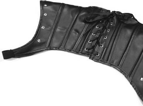 غطاء الكتف الجلدي من Guojiang، حزام الرأس، أزياء الحفلات التنكرية للنساء، وشاح شال من جلد البولي يوريثان، جلد فارس قوطي فاسق، أسود-m in Kuwait