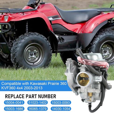 استبدال المكربن ​​لـ Kawasaki Prairie 360 ​​KVF360 4X4 2003-2013، استبدال 15003-1686، 15004-0041، يشمل فلتر الهواء، فلتر الزيت in Kuwait