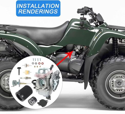 استبدال المكربن ​​لـ Kawasaki Prairie 360 ​​KVF360 4X4 2003-2013، استبدال 15003-1686، 15004-0041، يشمل فلتر الهواء، فلتر الزيت in Kuwait
