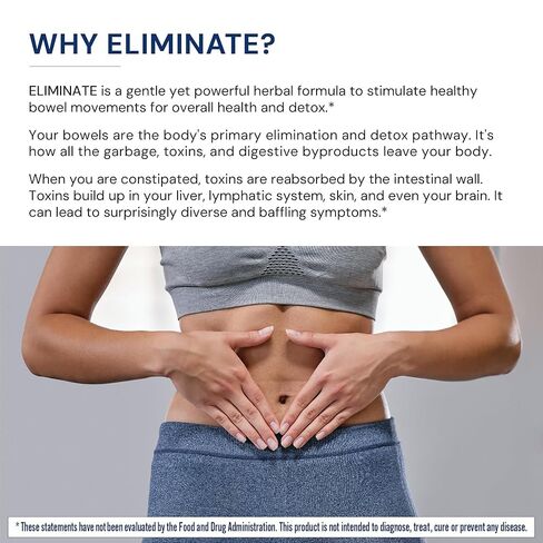 BodyHealth Intestinal Cleanse - Eliminate, Colon Cleanser Detox, Gentle Laxative Pills and Bowel Flush Constipation Relief for Adults, Body Cleanse for Colon Health and Clean Gut (100 Capsules) in Kuwait