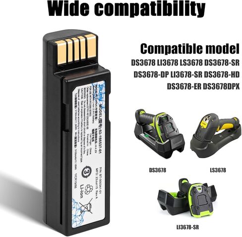 10-Pack for Zebra DS3678 Scanner Battery,82-166537-01 Compatible with:DS3600 DS3678 DS3678-SR LI3678 LS3678 LS3600 LI3678-SR DS3678-ER Barcode Scanners. BT-000341-01.3150mAh. in Kuwait