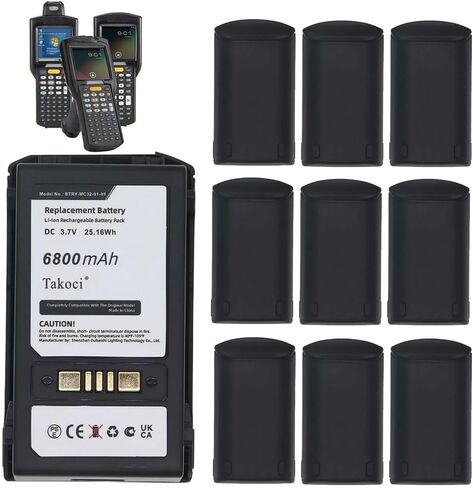 (10pcs) 6800mAh Replacement Battery for Zeb'ra MC3200 MC3300 MC3400 Series Scanner, Compatible with BTRY-MC32-01-01 BTRY-MC32-52MA-01 82-000012-01 in Saudi Arabia