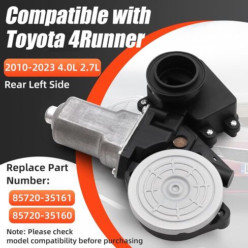 محرك رفع نافذة الطاقة متوافق مع Toyota 4Runner 2010-2023 4.0L 2.7L، الجانب الأيسر الخلفي، استبدال # 85720-35161 85720-35160 in Saudi Arabia