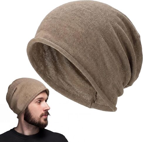 Cuffbow 100% Linen Beanie Summer Cooling Beanie for Men Women Slouchy Lightweight Hat Baggy Breathable Slouch Cap in Saudi Arabia