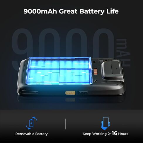 Android 11 9000mAh Barcode Scanner with Pistol Grip IP65 Rugged PDA Handheld with Zebra SE4710 Scanner, NFC 3G 4G Bluetooth GPS Wi-Fi QR 1D 2D Barcode Scanner, Removable Battery in Kuwait