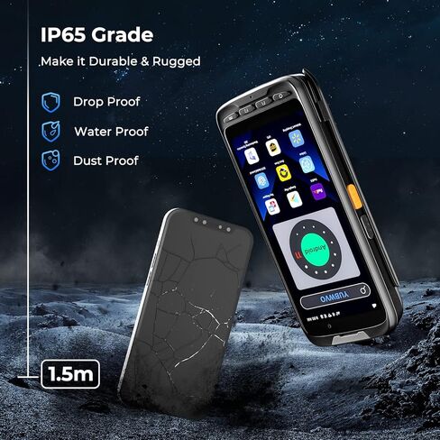 Android 11 9000mAh Barcode Scanner with Pistol Grip IP65 Rugged PDA Handheld with Zebra SE4710 Scanner, NFC 3G 4G Bluetooth GPS Wi-Fi QR 1D 2D Barcode Scanner, Removable Battery in Kuwait