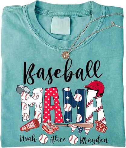 Personalized Baseball Mom Shirt Sweatshirt Hoodie, Custom Nickname Gift for Parent Grandparent Aunt Uncle Sister Brother in Saudi Arabia