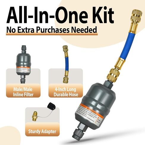 ‌FLCK-1 مجموعة تحويل المرشح - متوافقة مع وحدات استرداد Robi-Nair Promax | يتضمن فلتر ذكر/ذكر 100343 | خرطوم مقوى مقاس 4 بوصات وقارنة توصيل سريعة التثبيت in Kuwait