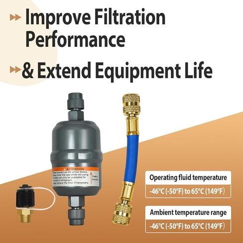 ‌FLCK-1 مجموعة تحويل المرشح - متوافقة مع وحدات استرداد Robi-Nair Promax | يتضمن فلتر ذكر/ذكر 100343 | خرطوم مقوى مقاس 4 بوصات وقارنة توصيل سريعة التثبيت in Kuwait