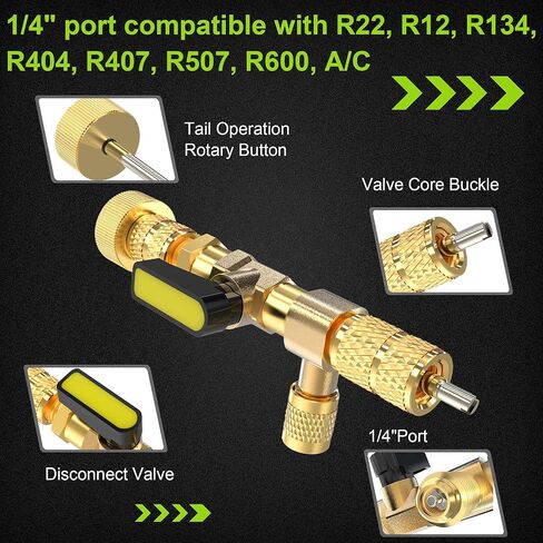 أداة إزالة قلب الصمام مع مجموعة مفاتيح خدمة التدفئة والتهوية وتكييف الهواء، محول لقم سداسي، 3/16 بوصة، 1/4 بوصة، 5/16 بوصة، 3/8 بوصة مفتاح تبريد لمعدات تبريد تكييف الهواء in Kuwait