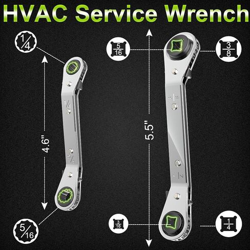 أداة إزالة قلب الصمام مع مجموعة مفاتيح خدمة التدفئة والتهوية وتكييف الهواء، محول لقم سداسي، 3/16 بوصة، 1/4 بوصة، 5/16 بوصة، 3/8 بوصة مفتاح تبريد لمعدات تبريد تكييف الهواء in Kuwait