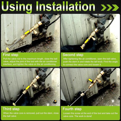 أداة إزالة قلب الصمام مع مجموعة مفاتيح خدمة التدفئة والتهوية وتكييف الهواء، محول لقم سداسي، 3/16 بوصة، 1/4 بوصة، 5/16 بوصة، 3/8 بوصة مفتاح تبريد لمعدات تبريد تكييف الهواء in Kuwait