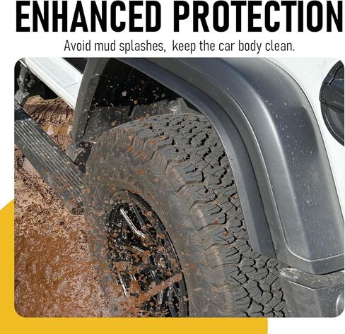 مجموعة ملحقات مشاعل الحاجز الأمامي والخلفي مناسبة لـ 2018-2024 Jeep Wrangler JLU JL Sahara منخفضة التخليص المصدات مشاعل عجلة الحاجز بطانة - ليست لمشاعل الحاجز عالية التخليص و 4XE in Kuwait