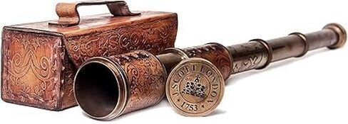 Spyglass للديكور العتيق، تلسكوب قرصان مع حقيبة جلدية، تلسكوب محمول لعشاق المغامرة، ديكور بحري أحادي العين للهدايا، in Saudi Arabia